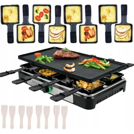 Adler AD 6616 Raclette Elektrogrill Tisch, 1400 W, Schwarz/Edelstahl (AD 6616)