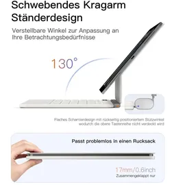 Inateck Magnetische Tastatur Hülle für iPad Air 11" M4/M3/M2, Air 5/4, Pro 11 4/3/2/1 Weiß