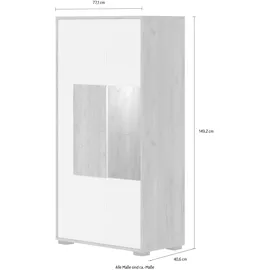 PLACES OF STYLE Vitrine »Stela« mit Push-to-open und Soft-Close-Funktion weiß