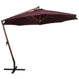 vidaXL Ampelschirm mit Mast 3,5 x 2,9 m Massivholz Tanne bordeauxrot 313770