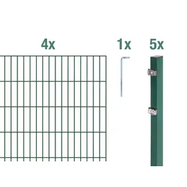 GAH ALBERTS Doppelstabmatten Set 4 Matten 1,23 x 10 m grün 641207