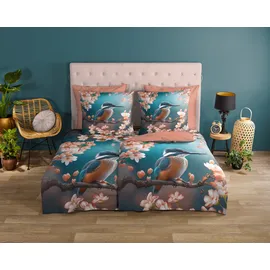 Muller Textil Monti Blumen Blau 155 x 220 cm + 2 x 80 x 80 cm
