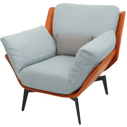 Sessel MCW-L82, Lounge-Sessel Cocktailsessel Polstersessel Relaxsessel, Kunstleder Stoff/Textil Metall ~ terrakotta