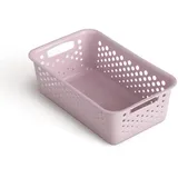 ProHome Aufbewahrungskorb modularer Kunststoffkorb mit Griffen 25 x 16 x 8 cm rosa