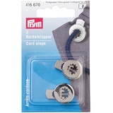 Prym Kordelstopper rund ZDG silberfarbig Cord Stopper, Polyester, Silber, Altsilber, 2 Stück, 5