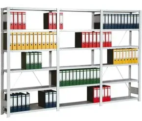Regalwerk Standard Büroregal, Grundfeld lichtgrau RAL 7035, 7 Stahlfachböden, Fachlast 150 kg, BxTxH 1005x300x2325 mm