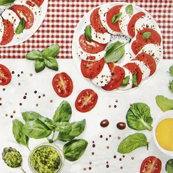 Home Fashion®, Caprese, Lunch-Servietten aufgefaltetes Maß 33 cm x 33 cm, im Viertelfalz, 20 Stück pro Pack
