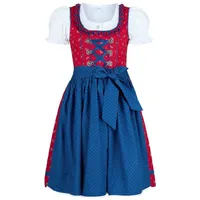 Nübler Dirndl Kinderdirndl 3-teilig Emilia in Rot-Blau von Nübler 3 teiliges Set aus Dirndl, Bluse und Schürze rot 176
