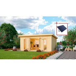 Gartenhaus KARIBU "Rabensee 4", beige (naturbelassen), Holzwerkstoff, Gartenhäuser, naturbelassen