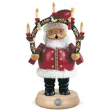 Kleinkunst aus dem Erzgebirge® Müller Erzgebirge Räuchermann Weihnachtsmann mit Kerzenbogen 12x19cm