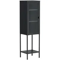 VCM Livetastic Vitrine Schwarz Metall, 40.5x150x35 cm, Esszimmer, Vitrinen