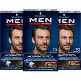 Schwarzkopf Men Perfect Schwarzkopf 70 Dunkelbraun Graue Haare 3er Pack 3 x 40 ml - 0.12 l - Dunkelbraun