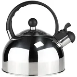 Gravidus Wasserkessel Edelstahl Flötenkessel, Wasserkocher Induktion, 2,5L schwarz