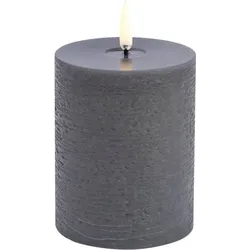 Uyuni LED Stumpenkerze 7,8x10cm melted rustic grey