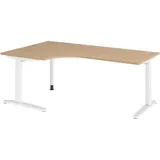bümö Eckschreibtisch Eiche Braun / Weiß