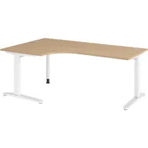 bümö Eckschreibtisch Eiche Braun / Weiß