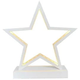 CASARIA LED Weihnachtsstern Weiß kabellos batteriebetrieben Holz Stern Weihnachten Adventsstern Leuchtstern LED-Stern