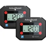 VENTON [ Test SEHR GUT, Note 1.1 Elektronische Digitale Parkscheibe mit Zulassung, Automatische elektrische Parkuhr, Auto Zubehör Innenraum (2 Schwarze Parkscheiben mit Zusatzbatterien)