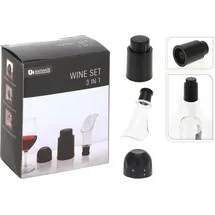 Excellent Houseware Wein-Set 5 x 10 x 8 cm 3-tlg. Schwarz