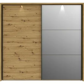 Forte Schwebetürenschrank Trondheim 231,1 x 215,9 x 63,8 cm Schwarz