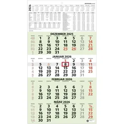 ZETTLER 4-Monatskalender 959 33x63,5cm Recycling 2026