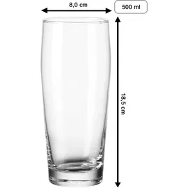 LUXENTU Willi Becher Bierglas Helles-Glas 0,5 Liter mit Eichung - 65. Jubiläum