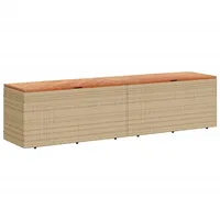 VidaXL Gartentruhe Beige 220x50x54 cm Poly Rattan Akazienholz