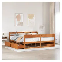 vidaXL Massivholzbett 180 x 200 cm Braun