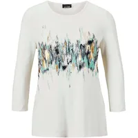 GOLDNER Shirt mit Frontdruck, 3/4-Arm in cremeweiß | Gr.: 54