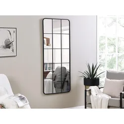 Spiegel Fenster-Optik - 60 x 140 cm - Industrial-Stil - Metall - Schwarz - SCIARA