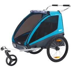 Thule Coaster XT Kinderanhänger Zweisitzer blau