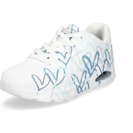 SKECHERS UNO Spread The Love Damen Weite M Weiß/Blau/Türkis 37