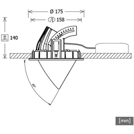 LTS Licht & Leuchten Einbaustrahler 40W 4430lm 35° weiß