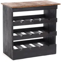 DESIGN DELIGHTS Weinregal 70 x 70 x 38 cm Schwarz