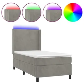 vidaXL Boxspringbett 100 x 200 cm Hellgrau