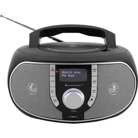 Soundmaster SCD1700SW tragbares DAB+ Radio mit CD-Player, MP3 Hörbuchfunktion, USB-Anschluss, UKW-Radio, Kopfhöreranschluss & CD/Radio-System - schwarz - Schwarz