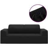 vidaXL Stretch Sofahusse 2-Sitzer Schwarz Polyester-Jersey