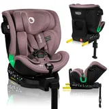 Lionelo Kindersitze Harmony i-Size, 360° EasyTurn Basis, ISOFIX und Stützfuß, BuckleAlarm, Side Impact Guard, Verstellbare Kopfstütze und Rück... - Rosa