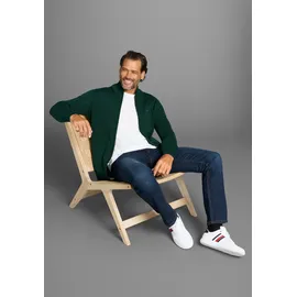 MAN'S WORLD Strickjacke "neue Farben", Herren, Gr. S (44/46), grün (dunkelgrün), Grobstrick, Obermaterial: 50% Baumwolle, 50% Polyacryl, unifarben, Basic, regular fit, ohne Ausschnitt, Rippstrickbündchen, Strickjacken Strickjacke, aus Baumwollmischung