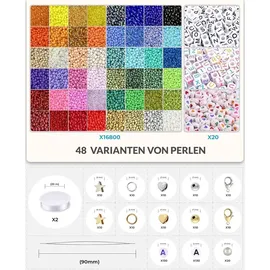 cyancommerce Perlen Set DIY Glasperlen 17180 Stück 3mm