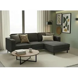 TRENDMANUFAKTUR Eckcouch Polyester 2-Sitzer Grau