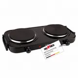 Grafner Doppelkochplatte 2000 Watt 2 Massekochfelder Ø 155 mm stufenlose Temperatureinstellung Schwarz/Weiß