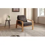 sit&more Sessel »Kolding«, Armlehnen aus eichefarbigem Buchenholz, verschiedene Bezüge und Farben grau
