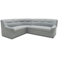 DOMO. Collection Ecksofa Berlin | zeitlose Couch mit hochwertiger Ferderkern-Polsterung und Schlaffunktion | 205 x 250 x 89 cm | L-Form in silber