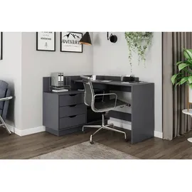 byLIVING Eckschreibtisch Belfast Anthrazit