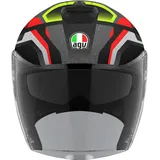 AGV Irides Zurigo Jethelm - Schwarz/Rot/Neon-Gelb / XXL