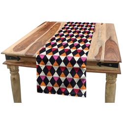 Abakuhaus Tischläufer Esszimmer Küche Rechteckiger Dekorativer Tischläufer, Geometrisch Rhombus Vintage-Form bunt 40 cm x 180 cm
