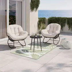 Balkonset Isabel Creme Metall/Outdoorstoff +Abdeckung