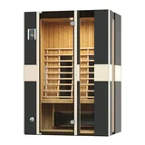 weka Infrarotkabine Infrarotkabine MILA 2, BxTxH: 137 x 99 x 190 cm, 63 mm, sportlichesDesign, farblich abgesetzt, 3 Fensterelemente beige