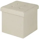 Woltu Sitzbank Faltbar Cremeweiß 37,5 x 37,5 x 38 cm